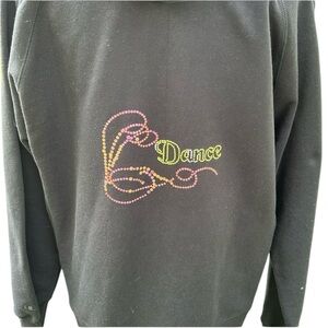 NEW CHAMPION  size L black zip hoodie - DANCE sequins on back